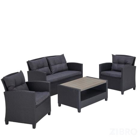 Плетеный комплект мебелис диваном AFM-804G Dark Grey 