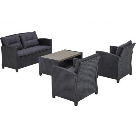 Плетеный комплект мебелис диваном AFM-804G Dark Grey 
