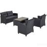 Плетеный комплект мебелис диваном AFM-804G Dark Grey 