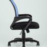 Компьютерное кресло TopChairs Simple офисное голубое в обивке из текстиля с сеткой, механизм качания Top Gun