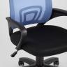 Компьютерное кресло TopChairs Simple офисное голубое в обивке из текстиля с сеткой, механизм качания Top Gun