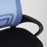 Компьютерное кресло TopChairs Simple офисное голубое в обивке из текстиля с сеткой, механизм качания Top Gun