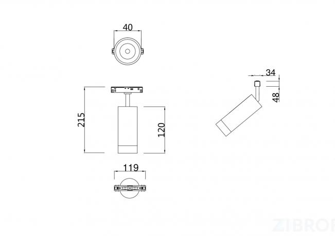 Трековый светильник Technical TR019-2-7W3K-W 