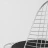 Стул обеденный Eiffel из хромированного металла с черной подушкой из экокожи 