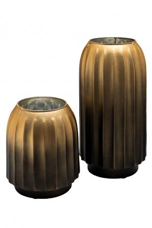 71PN-52239 Ваза декоративная стекл. золотая 14,6*14,6*19см 