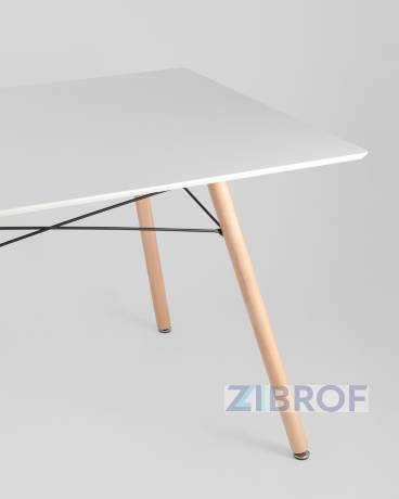 Eames DSW Rectangle белый, каркас дерево и сталь, столешница МДФ 