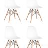Стул Eames DSW белый пластиковый, сталь, натуральный массив бука, 4 шт. 