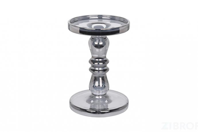 DP2012160 Подсвечник стеклянный дымчатый d13*20см 