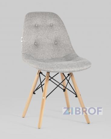 DSW SOFT светло-серый обивка рогожка ножки массив бука металлический каркас 