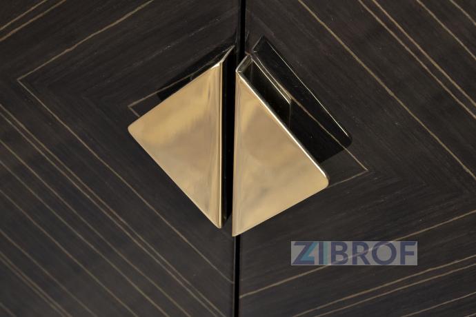 Витрина Golden Prism коричневая/золото 