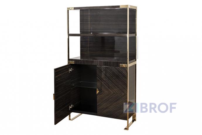 Витрина Golden Prism коричневая/золото 