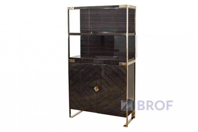 Витрина Golden Prism коричневая/золото 