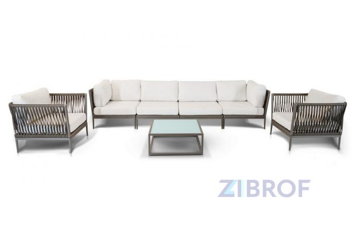 Касабланка, лаунж-зона (6-местная) серо-коричневая 