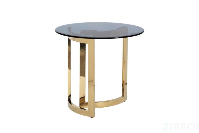 47ED-ET062GOLD Стол журнальный темн.стекло/золото d60*55см 
