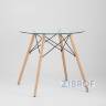 Eames стол стеклянный D80, 2 стула прозрачных 