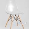 Eames стол стеклянный D80, 2 стула прозрачных 