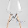 Eames стол стеклянный D80, 2 стула прозрачных 