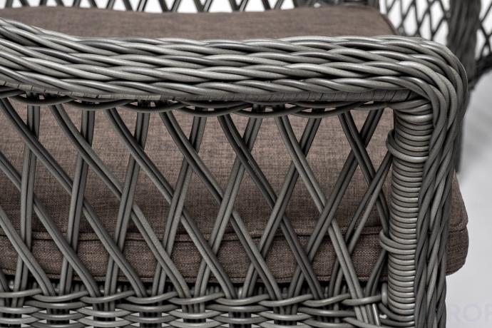 "Дольче" обеденная группа из искусственного ротанга, цвет графит 