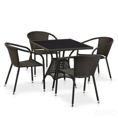 Комплект плетеной мебели T197BT/Y137C-W53 Brown (4+1) 