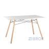 Стол Eames DSW Rectangle белый, каркас дерево и сталь, столешница МДФ 