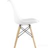 Стул Eames Soft белый обеденный сиденье экокожа ножки из массива бука 