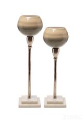 71PN-31802 Подсвечник стекл.на металл. ножке h42,5см