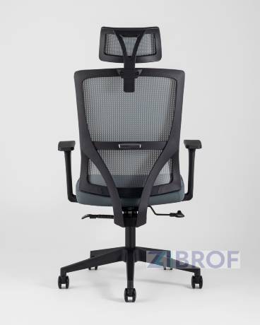 для руководителя TopChairs Local офисное серое обивка сетка ткань крестовина пластик 