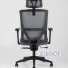 для руководителя TopChairs Local офисное серое обивка сетка ткань крестовина пластик 