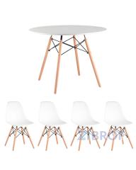 EAMES D100, 4 стула Eames белых