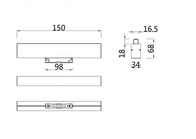 Трековый светильник Technical TR012-2-7W4K-B 