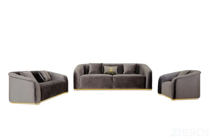 КРЕСЛО GENEVE ВЕЛЮРОВОЕ ТЕМНО-СЕРОЕ 102AN-KRES-9161-TSE