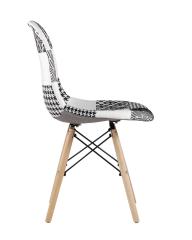 Стул Eames обивка в стиле пэчворк черно-белый, ножки массив бука