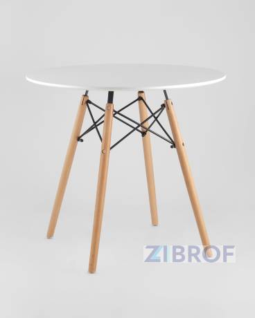 Eames D80, 3 стула Eames DSW белые 