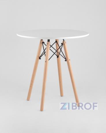 стол Eames D70, 3 стула Eames DSW белые 