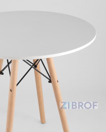 стол Eames D70, 3 стула Eames DSW белые 