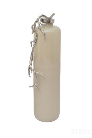 71PN-52158 Ваза стеклянная с металлич. декором d23*89,5см 