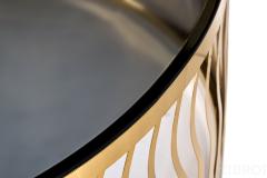 GY-CT8149GOLD Стол журнальный "Wave" тонир.стекло/зол. d90*41см