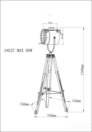K2KM018F Торшер 31*45*170см 