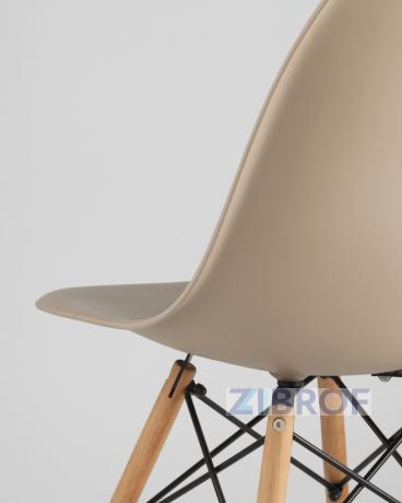 Стул Style DSW бежевый, литой полипропилен, стальной каркас, натуральный массив бука 