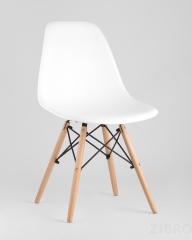 Стул Style DSW белый, литой полипропилен, стальной каркас, натуральный массив бука