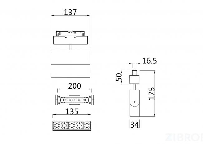 Трековый светильник Technical TR015-2-10W3K-W 