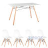стол Eames 120*80 см, 4 белых стула