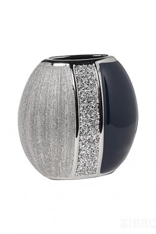 18H2659M-19 Ваза синяя с серебром  20*11*19,2см 