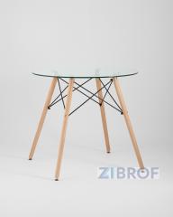 Стол обеденный EAMES DSW стеклянный, диаметр 80 см