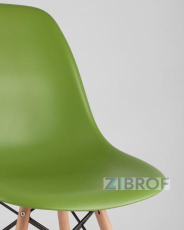 Стул Style DSW зеленый, литой полипропилен, стальной каркас, натуральный массив бука