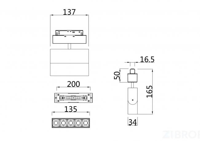Трековый светильник Technical TR015-2-10W4K-B 