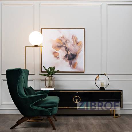 Тумба под телевизор D'Oro Garda Decor черная с золотом 