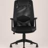 Компьютерное кресло TopChairs Studio офисное черное в обивке из экокожи и текстиля с сеткой, механизм качания Top Gu 