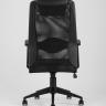 Компьютерное кресло TopChairs Studio офисное черное в обивке из экокожи и текстиля с сеткой, механизм качания Top Gu 