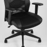 Компьютерное кресло TopChairs Studio офисное черное в обивке из экокожи и текстиля с сеткой, механизм качания Top Gu 